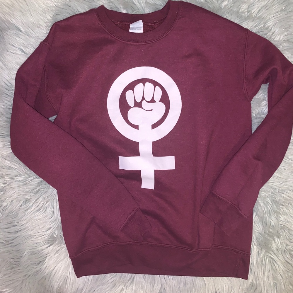 Maroon girl power shirt